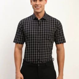 Allen Solly Navy Cotton Slim Fit Printed Shirt-image-72
