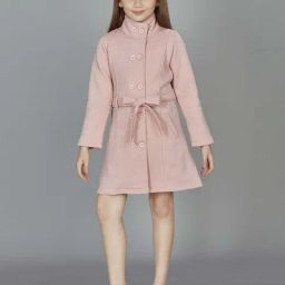 Peppermint Girls Peach Cotton Solid Full Sleeves Coat-image-37