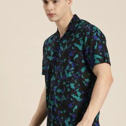 Hancock Black Relaxed Fit Printed Shirt-image-51