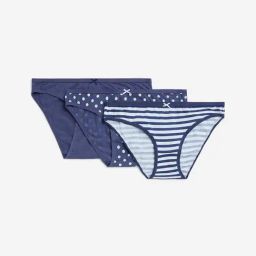 Wunderlove by Westside Blue Printed Cotton Bikini Briefs- Pack of 3-picture-27