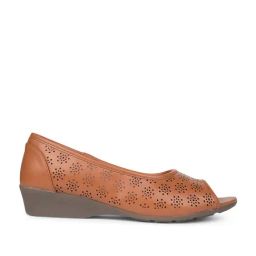 Bata Women's Brown Peeptoe Shoes-image-91