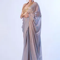 Mitera Sequinned Satin Saree-image-71