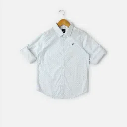 Allen Solly Boys White & Blue Printed Full Sleeves Shirt-image-33
