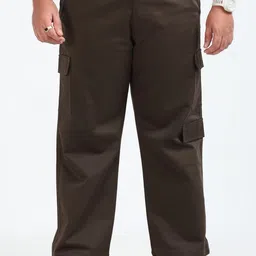 THE BEETEL HOUSE Men Plus Size Relaxed Loose Fit Cargos Trousers-picture-31