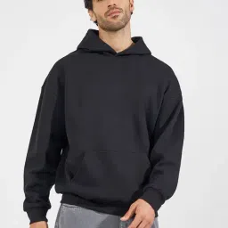 Styli Black Oversized Graphic Hoodie-image-69