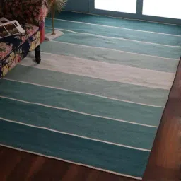 Pequra Blue & Beige Wool XL Carpet - Set of 1-image-10