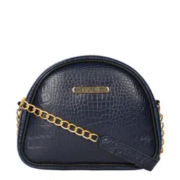 Bagsy Malone Navy Blue Textured Medium Handbag-84