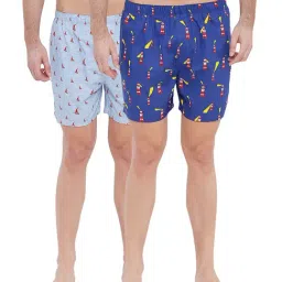 XYXX Blue & Sky Blue Printed Cotton Boxers (Pack Of 2)-picture-10