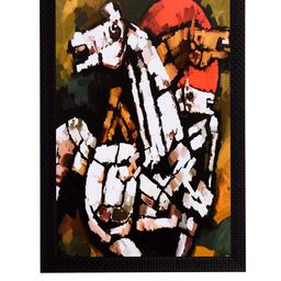 eCraftIndia Multicoloured Horses Abstract Satin Matt UV Framed Wall Painting-8
