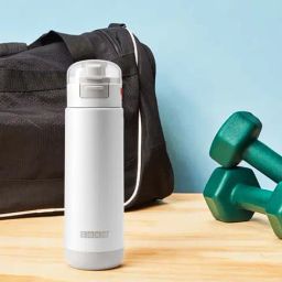 Zoku White Stainless Steel 6 cm Flip-Top Water Bottle (0.5 L) - Set of 1-image-25