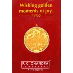 P.C. Chandra Jewellers 22k (916) 10gm Yellow Gold Laxmi, Saraswati & Ganesha Coin Pendant-image-99