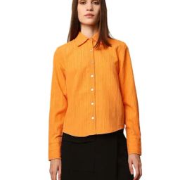 Only Orange Plain Shirt-2