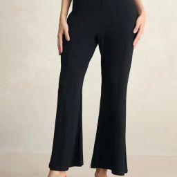 FEMMELLA Black Regular Fit Solid Trousers-image-58