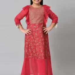 Aurelia Kids Pink Floral Print Dress-image-83