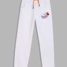 Blue Giraffe Kids White Printed Joggers-image-52