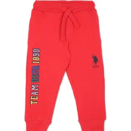 U.S. Polo Assn. Boys Red Solid Joggers-picture-43
