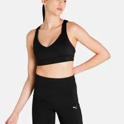 Puma Black V Neck Sports Bra-image-18