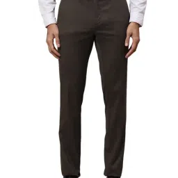 Raymond Brown Slim Fit Checks Trousers-image-93