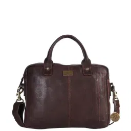 KOMPANERO Brown Leather Medium Messenger Bag-image-92