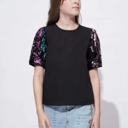 Vero Moda Girls Jet Black Embellished Top-image-62