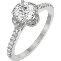 Emori 18k White Gold & Diamond Victorian Halo Ring-image-103