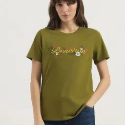 United Colors Of Benetton Green Cotton Regular Fit Embroidered T-Shirt-picture-31