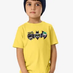 The Souled Store Boys Yellow Cotton Character Based Batman T-Shirt-image-64