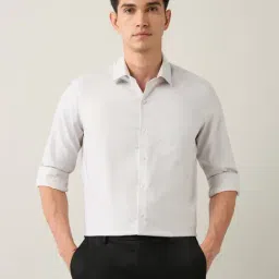 Arrow White Cotton Slim Fit Self Pattern Shirt-picture-41