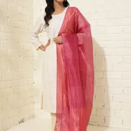 Fabindia Red Woven Pattern Dupatta image 1