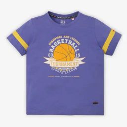 Ed-a-Mamma Kids Purple Printed T-Shirt-83