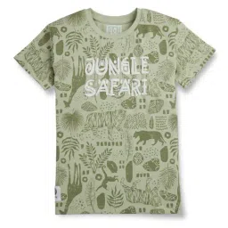 Gini & Jony Kids Sage Green Printed T-Shirt-picture-17