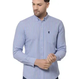 Red Tape Blue Cotton Regular Fit Striped Shirt-image-86