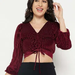 Madame Wine Regular Fit Self Pattern Top image 1