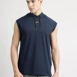 Reebok Navy Regular Fit Solid Tank Top-image-19