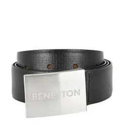 United Colors of Benetton Gatto Black Leather Waist Belt for Men-image-95