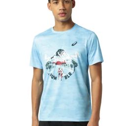 Asics Men's Arctic Blue Graphic SS T-Shirt-image-6