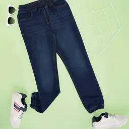 Pantaloons Junior Boys Dusk Blue Cotton Solid Jeans-image-92