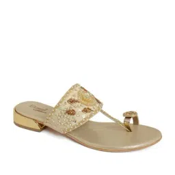 D'LORZERI Women's Gold Toe Ring Sandals-image-40