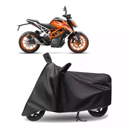Auto Pearl Polyester Two Wheeler Cover for KTM Duke 390 (Grey)-picture-16