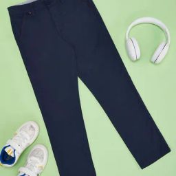 Pantaloons Junior Boys Estate Blue Cotton Solid Track Bottoms & Joggers-image-87