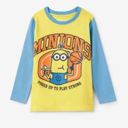 The Souled Store Boys Yellow & Blue Cotton Character Based Full Sleeves Minions T-Shirt-picture-16
