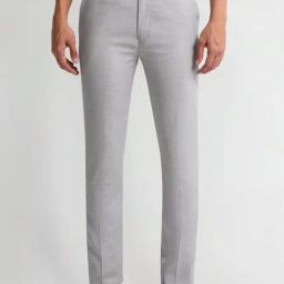 Arrow Grey Slim Fit Texture Trousers-picture-2