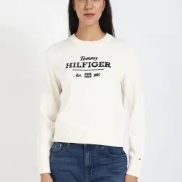 TOMMY HILFIGER Yellow Organic Cotton Solid Full Sleeves Sweater-image-27