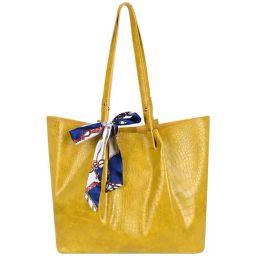 Bagsy Malone Yellow Textured Medium Tote Handbag-image-66