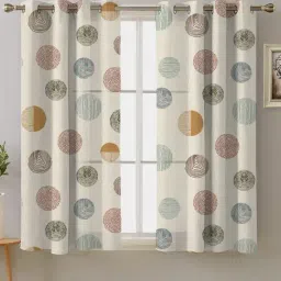 SPACES DRAPE STORY Boho Digital Print Beige Polyester 5 ft Window Curtains - Set of 2-image-92