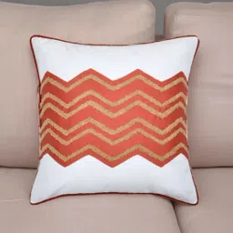 @home Chevron Beige Polyester Cushion Cover-picture-41