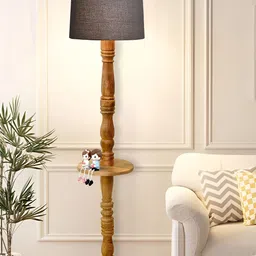 Homesake Grey & Brown Textured Wood FloorLamp-34