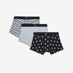 Y&F Kids by Westside Black Printed Cotton Trunks - Pack of 3-picture-29