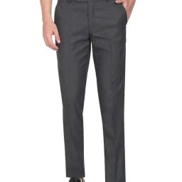 Arrow Anthra Melange Regular Fit Trousers-image-44