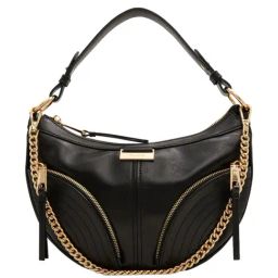Aldo Black Striped Medium Shoulder Handbag-image-84